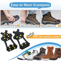 Ice Cleats Snow Grips / Non-Slip Traction Crampons 10 Steel Studs for Shoes Boots / Snow Ice Walking