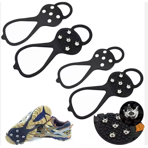 Universal Non-Slip Gripper Spikes for Shoes, Ice Traction Cleat Grips with Steel Studs Crampon for Ice Sports