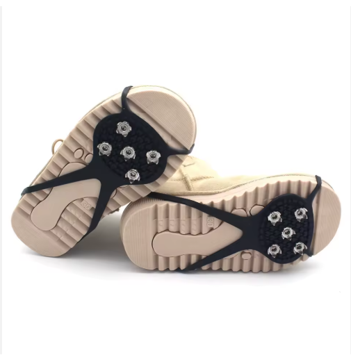Universal Non-Slip Gripper Spikes for Shoes, Ice Traction Cleat Grips with Steel Studs Crampon for Ice Sports