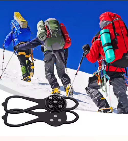 Universal Non-Slip Gripper Spikes for Shoes, Ice Traction Cleat Grips with Steel Studs Crampon for Ice Sports