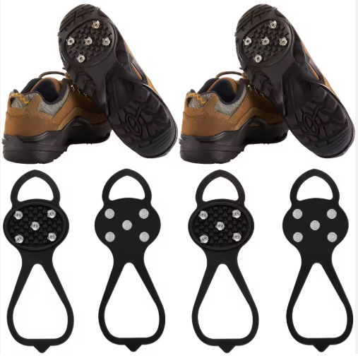 Universal Non-Slip Gripper Spikes for Shoes, Ice Traction Cleat Grips with Steel Studs Crampon for Ice Sports